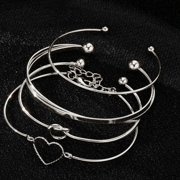 Trendy Four Piece Alloy Bracelet Set - Picture 2 of 3